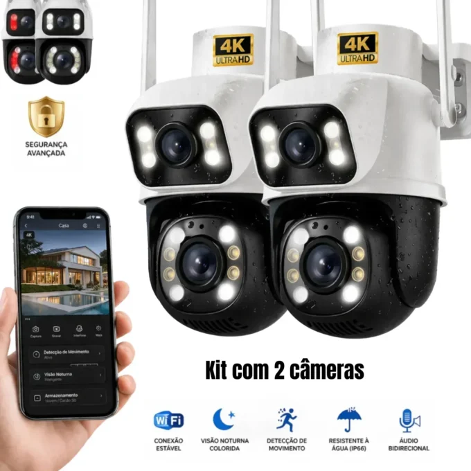 Kit 2 Cameras Woosh A28B dupla lente Full HD