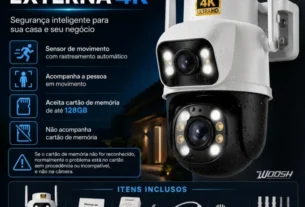 Kit 2 Cameras Woosh A28B monitorando entrada residencial