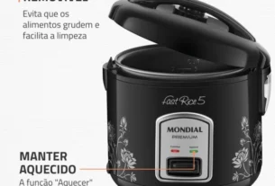 Panela Mondial Fast Rice 5 preparando arroz na cozinha