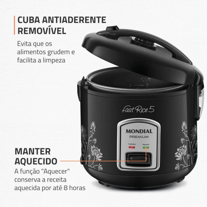 Panela Mondial Fast Rice 5 preparando arroz na cozinha