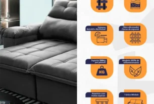 Sofa Verona 150m King House aberto em sala pequena