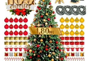 arvore natal decorada 180cm kit completo