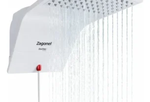 Chuveiro Zagonel Ducali 7500W branco com espalhador grande e jato de água
