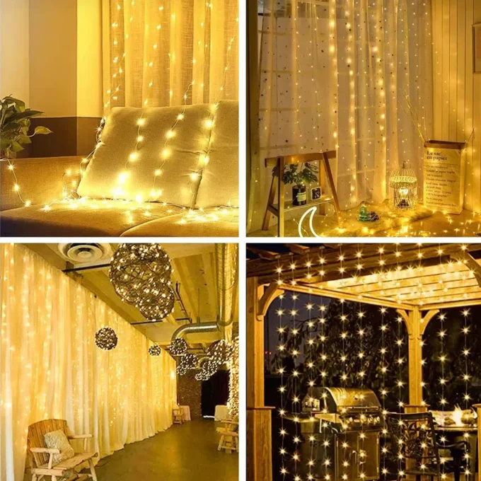 cortina luz 300 leds
