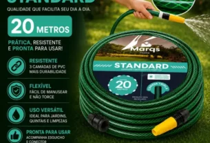 Mangueira de jardim Marqs Home de 20 metros com esguicho e estrutura trançada.
