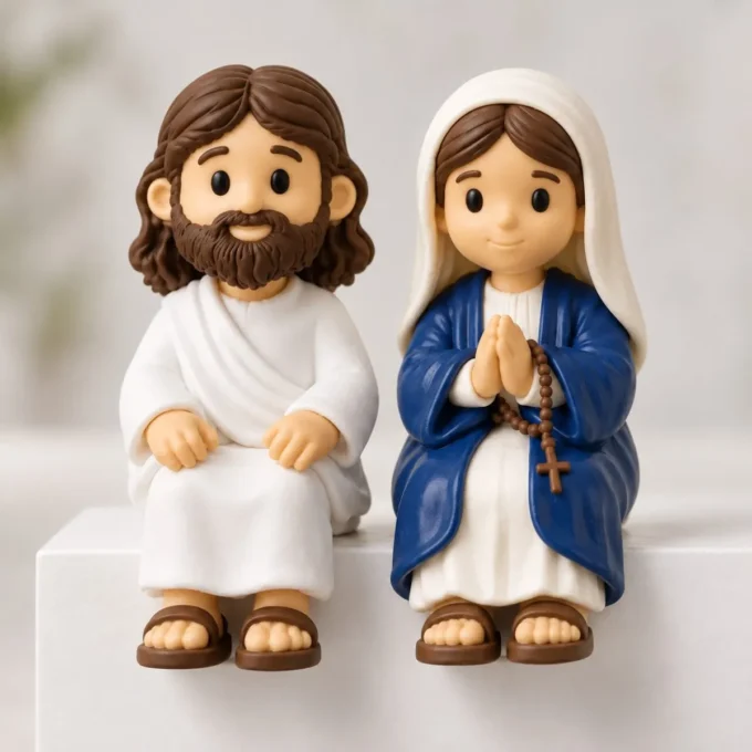 mini jesus maria decoracao monitor